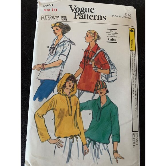 Vogue Misses Top Sewing Pattern 9823 Sz 10 - Uncut - Picture 8 of 9